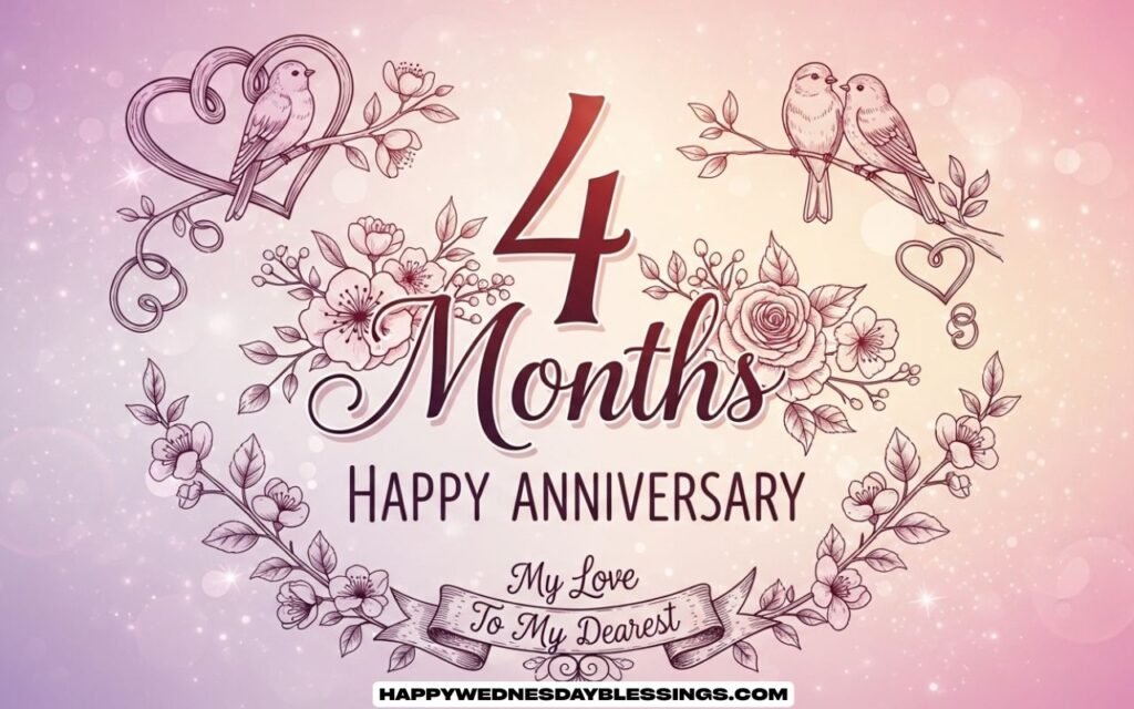 Love Romantic Happy 4 Month Anniversary Wishes