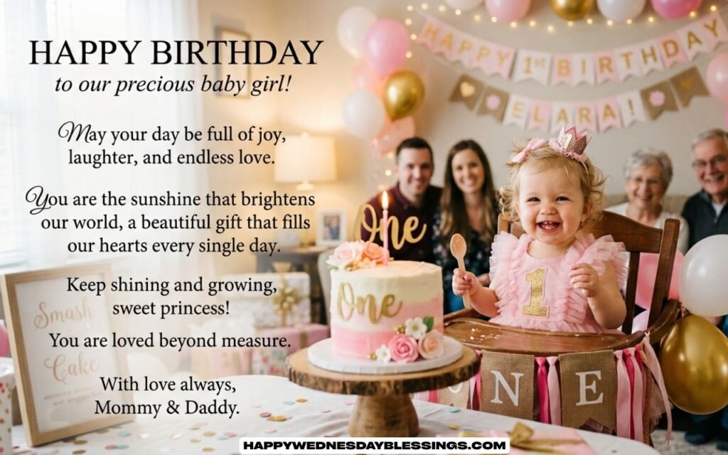 Heart Touching Birthday Wishes for Baby Girl