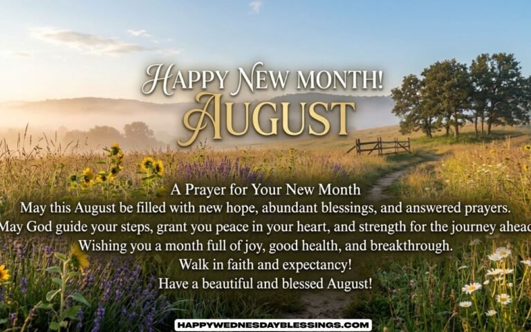 Happy New Month Prayer Messages for August